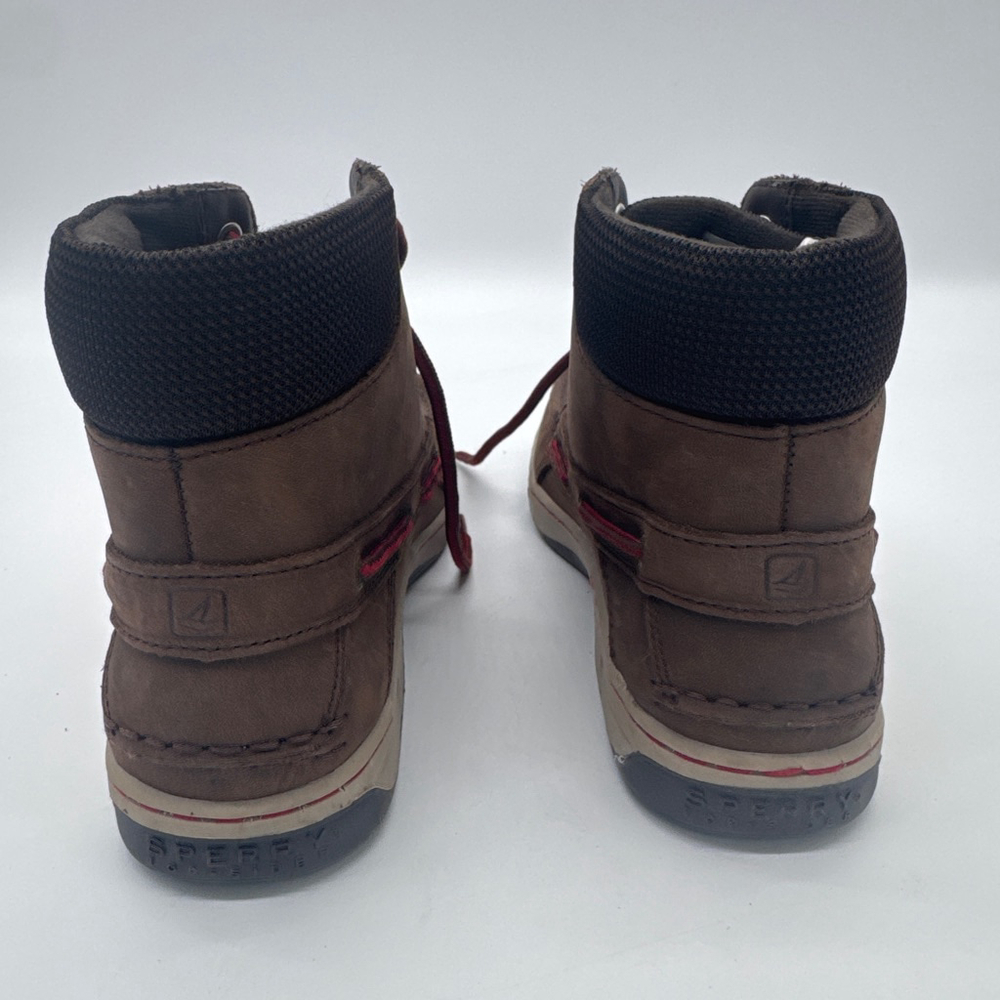 Boys SPERRY Billfish Boots Size 3M Brown with Red Laces - Picture 2 of 7